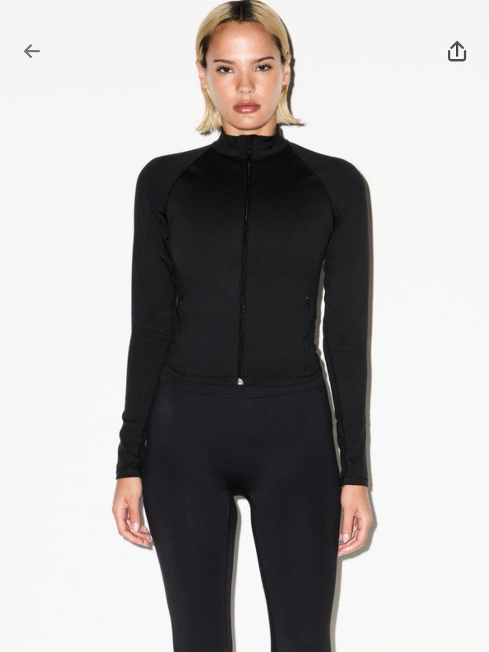 NWT NIKE x SKIMS MOCK NECK FULL ZIP JACKET XS Obsidian